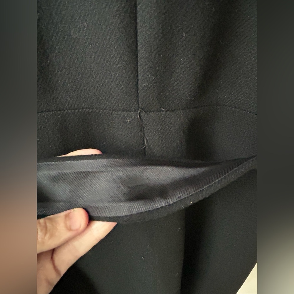 PRADA BLACK VIRGIN WOOL PEACOAT - Picture 12 of 14